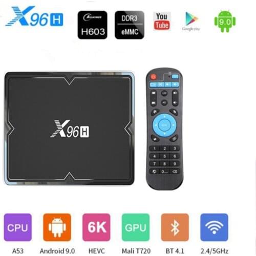 New X96H Android 9.0 Tv Box 4GB 32GB Bluetooth 4.1 2.4g/5g wifi Set Top Box Allwiner H603 Quad-core Google Home Netflix Tv Box