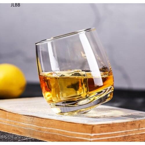 Creative Tumbler Gyrate Wine Glasses Scotch Whisky Rock Glass For Bar Office Household Beer Jack Whiskey Crystal Cup Wholesale