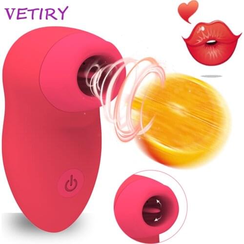 Tongue Licking Vibrator Clit Sucker Vibrating Clitoris Stimulator Sex Toys for Women Nipple Sucking Female Masturbator 7 Speeds