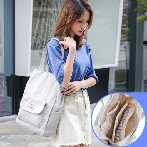 Waterproof Stylish Laptop Backpack Women 13 13.3 14 15 15.6 inch Korean Fashion Oxford Canvas USB College Back Pack Bag Female