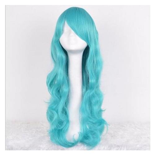 Zhao0790031915_+ > HOT sell Shipping >> Sailor Neptune Anime blue green long cosplay costume wig