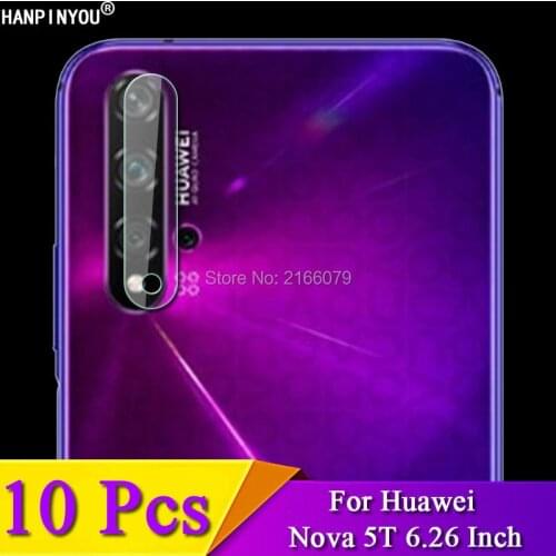 10 Pcs/Lot For Huawei Nova 5T Nova5T 6.26" Clear Rear Back Camera Lens Protective Protector Cover Soft Tempered Glass Film Guard
