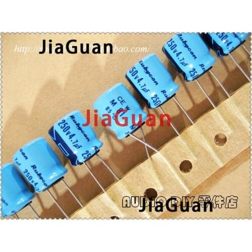 50PCS Rubycon TWSS (CEW) 4.7uF/250V 10x12.5mm electrolytic capacitor 250V4.7UF old sky blue 4.7UF 250V hot sale