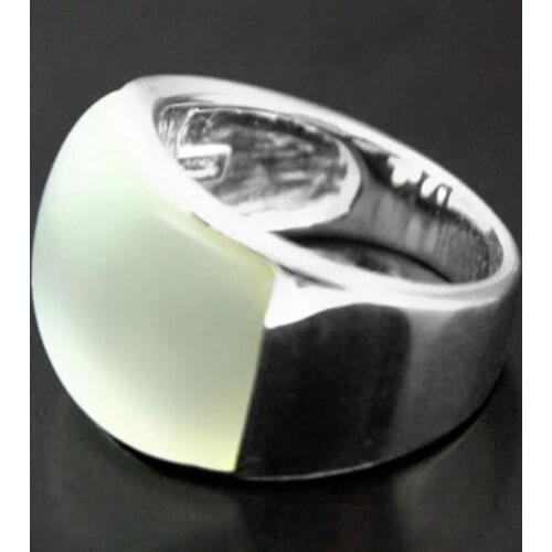 7*20mm 925 STERLING NATURAL CLEAR WHITE OPAL RING SIZE 7/8/9/10