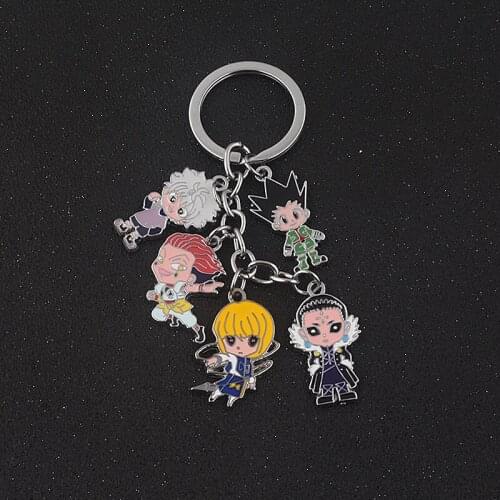 Anime Hunter x Hunter Gon Freecss Killua Zoldyck Kurapika Kulolo Lushilufelu Hisoka Enamel Alloy Key Chains Keychain Key Chain