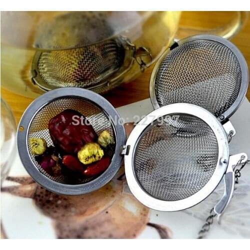 Free shipping 100pcs/lot Stainless Steel Tea Pot Infuser Sphere Mesh Strainer Ball 5cm SL7038