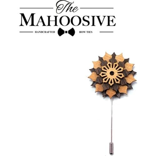 Wood brooch jewelry flowers Lapel Pins Wooden flower for wedding pearls Brooches Jewelry for men women