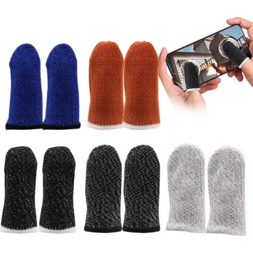 2pcs Finger Cover Breathable Game Controller Finger Sleeve For Pubg Sweat Proof Non-Scratch Touch Screen Gaming Thumb Gloves