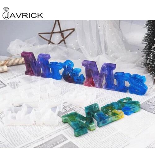 3 Pack Handmade Alphabet Mr & Mrs Letter Resin Molds Kit Mr & Mrs Couple Epoxy Resin Casting Molds Art Craft Tools