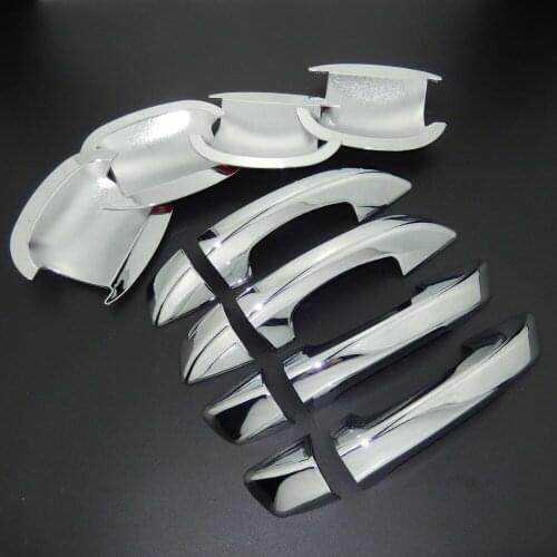 For Skoda Superb B6 2008-2015 Car Styling Chrome Side Door Handle Cover & Door Bowl Cover 2009 2010 2011 2012 2013 2014