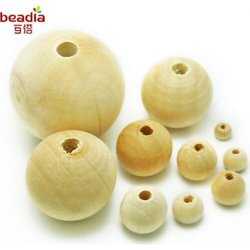 Wholesale Natural Wood Round Ball Spacer Beads 8/10/12/14/16/18/25/30/40mm For Fashion Garment Accessories Sewing DIY
