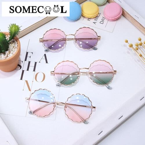 2020 Spring NEW model kids sunglasses Vintage Round Flower Shaped Cool glasses UV400 Baby boys&girls Children eyewear N460