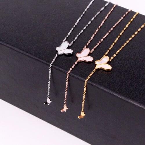 Hot Selling Jewelry Fashion Shell Butterfly Tassel Pendant Necklace Butterfly Clavicle Necklace For Women Jewelry Wholesale