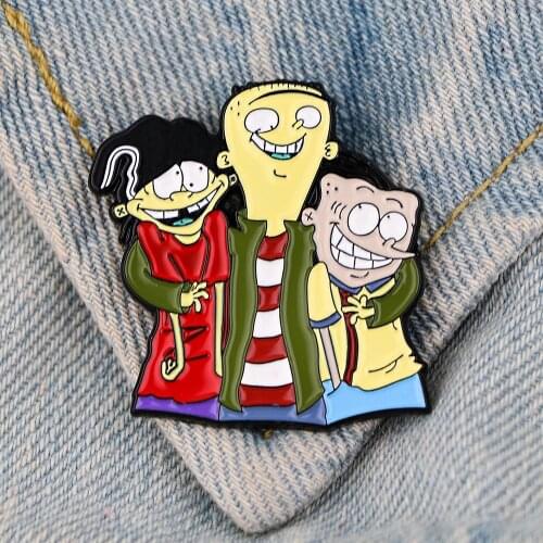 LT937 90s Anime Figures Enamel Pins Custom Brooches Lapel Badge Jewelry For Backpack Decoration Friends Kids Gift Accessories