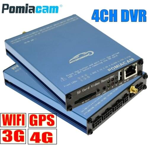 SDVR104 4CH Mobile SD Video Recorder 4G WIFI GPS HD 1080P AHD DVR Mobile DVR Vehicle Security System for School Bus, Taxi, Car