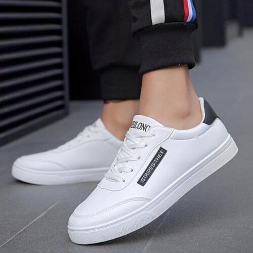 Chaussure homme 2019 Mens Leather Shoes Classic Fashion Male White Men Krasovki Flat Heel basket Sneakers tenis masculino man