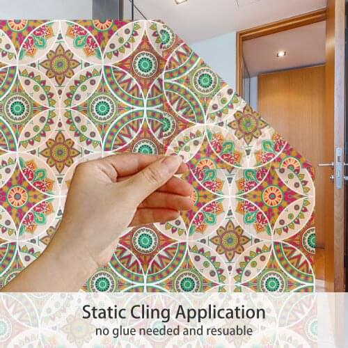 Mandala Model Door Film Classic Pure Frosted Kitchen Sliding Door Sticker Window Door Privacy Film Room Bathroom Sticker