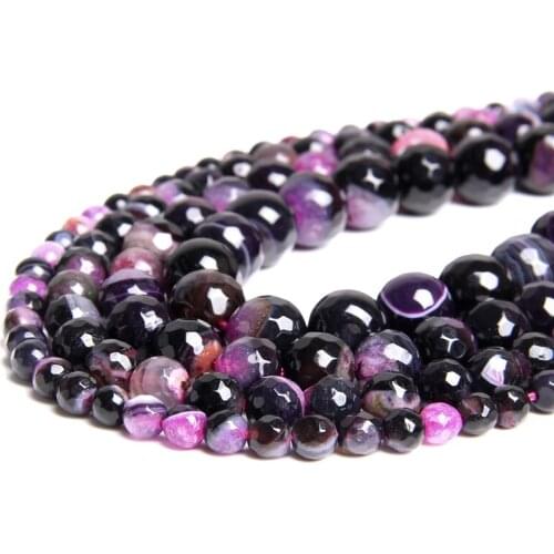Natural Stone Faceted Pink Rose Agates Beads 6 8 10 12mm Pick Size Smooth Round Loose Beads for Jewelry Making DIY Bracelet