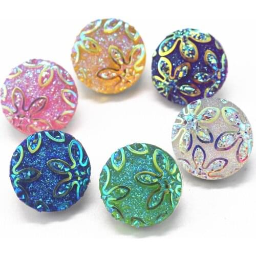 Newest 12pcs/lot glass crystal flower snap buttons resin 18mm leather clasp snap button Bangles snap bracelet jewelry