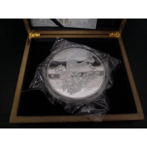 Clearance sale 2002 year of Horse Coin Silver plated Silver Coins 1kg 1000g with COA and box for collection gift