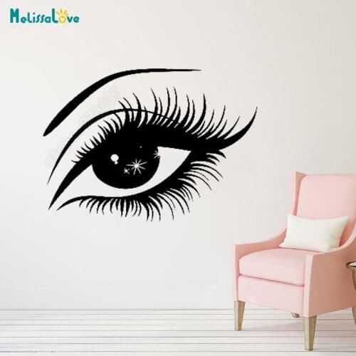 Lash Eye And Brow Elegant Woman Beauty Grooming Salon Decal Modern Shop Girl Bedroom Decor Removable Vinyl Wall Sticker B772
