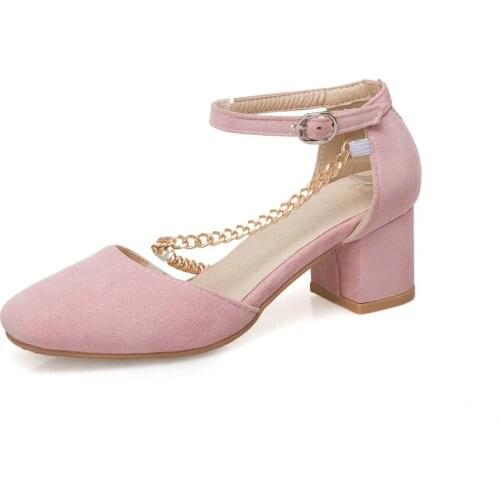 Fashion square head 19 years spring and summer thick with a buckle with hollow sandals 33-43