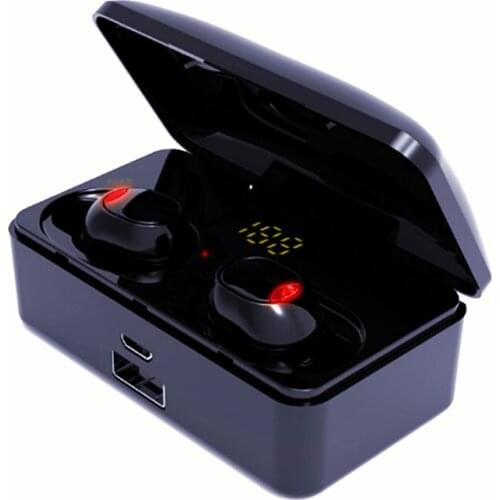 Super light TWS Bluetooth Headsets Wireless Earphones LED Display With Microphone Sport Waterproof Wireless Music Earphones