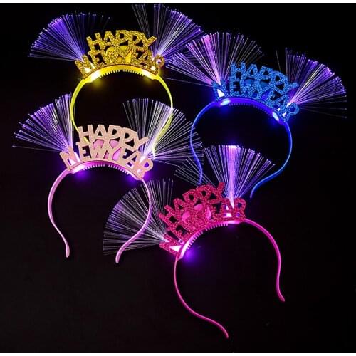 Luminous Optical Fiber Light Headband Headwear Hair Hoop New Year Party Props