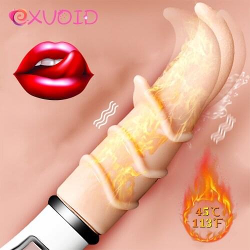 EXVOID Heating Tongue Vibrator Clitoral G Spot Stimulator Rechargeable Female Masturbator Nipple Massager Silicone Adult Product