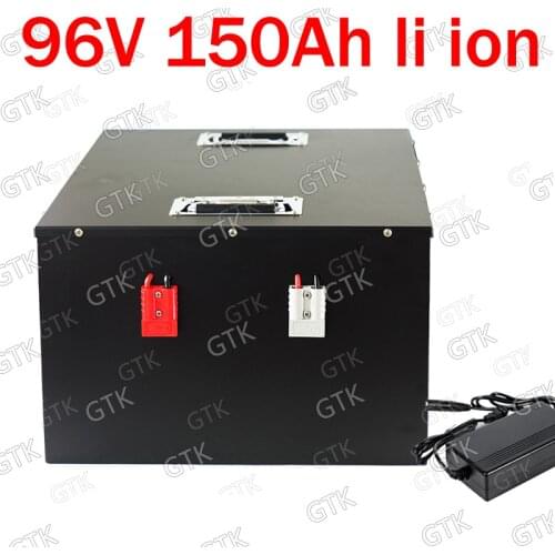 Waterproof 96v 150ah lithium ion Rechargeable battery for Excavator bus Golf cart vehicle RV AGV aravan inverter + 10A Charger