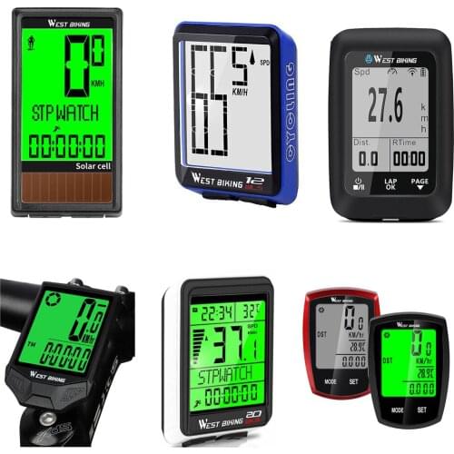 WEST BIKING Waterproof Bicycle Computer With Backlight Wireless Wired Bicycle Computer Bike Speedometer Odometer Bike Stopwatch
