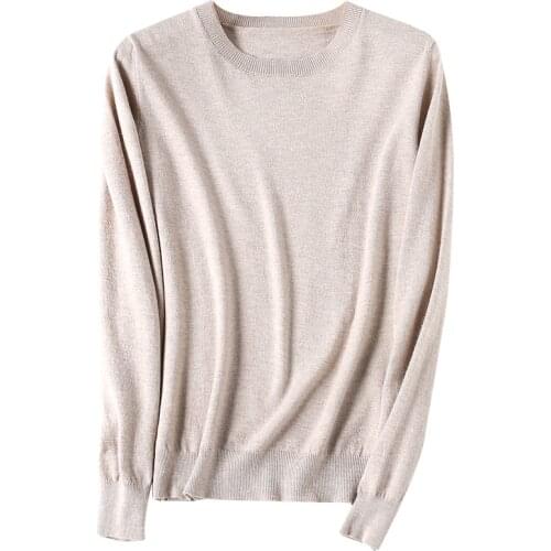 Spring Autumn Bottoming Women Knitted Sweater Loose O-Neck Fashion Women Pullovers Wool Sweater