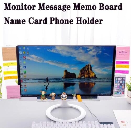 1Pcs Creative Acrylic Monitor Message Memo Board Transparent Name Card Phone Holder Desktop Storage Organizer Office Supplies
