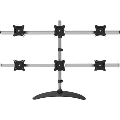 15-27" Aluminum Alloy 6 Screen LCD TV Mount Free Lifting Sliding Full Motion 6 Monitor Holder Desktop Stand ML3006