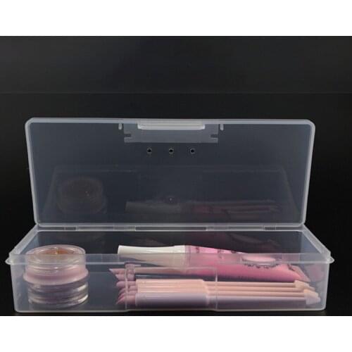 190*75*40mm Transparent White Pink Empty Case Nail Art Tip Glitter Boxes Storage Nail Art Rhinestone Case Removable Accessories