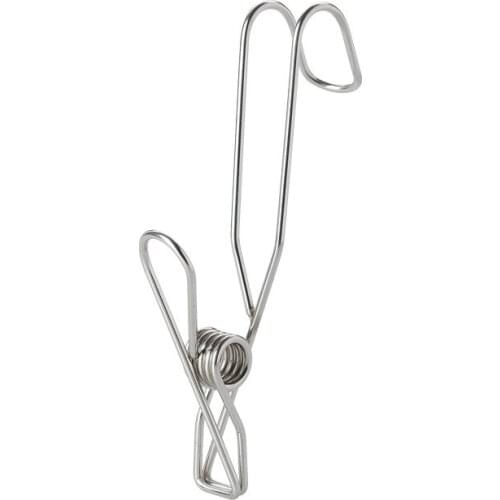 4Pcs/set Stainless Steel Hook Clip Kitchen Bathroom Storage Fixed Clip Windproof Air Drying Clip Note Long Tail Clamp