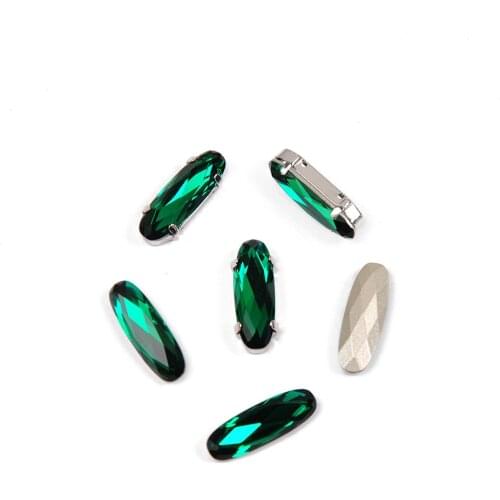 4161Emerald Elongated Baguette Point Back Strass point back rhinestoens for crystal jewelry making Garment Decoration