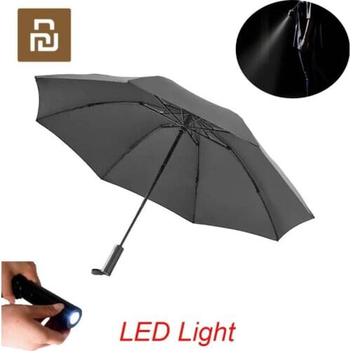 Youpin 90Fun 8K Automatic Reverse Folding Umbrella Led Luminous Windproof Wind Resistant Umbrella UPF50+ Anti UV With LED Light