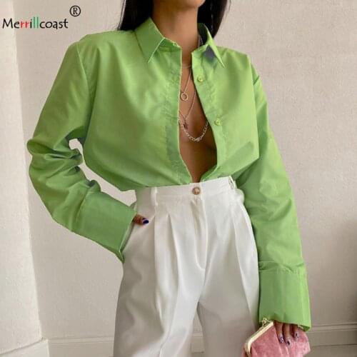 White Shirt Blusa Tops Mujer Button Up Korean Style Cardigan Baggy Green Camisas Ropa Feminina Shirts Women Haut Tunieken Tunics