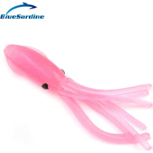 BlueSardine 20PCS Pink Squid Jigs Soft Lures Fishing Lures Soft Baits For Lake Sea River 3.5g 8cm