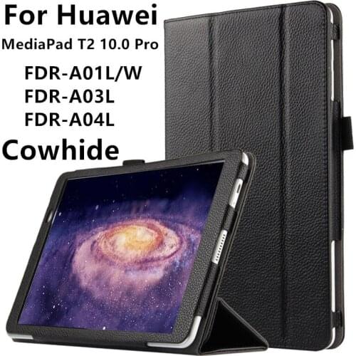 Case Cowhide For Huawei MediaPad T2 10.0 Pro Smart cover Genuine Leather Protective Case For Youth FDR-A01L FDR-A03L Protector