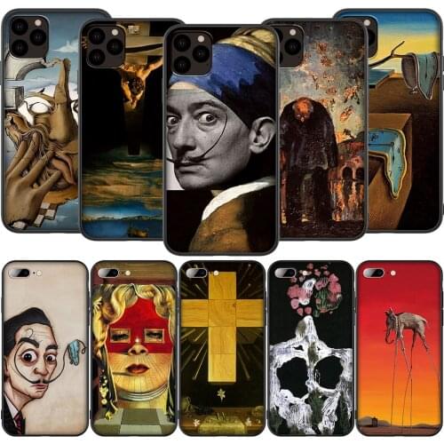 T162 Salvador Dali Art Painting Silicone Soft Case for iPhone 12 Mini 11 Pro XS Max XR X 8 7 6 6S Plus 5 5S SE 2020