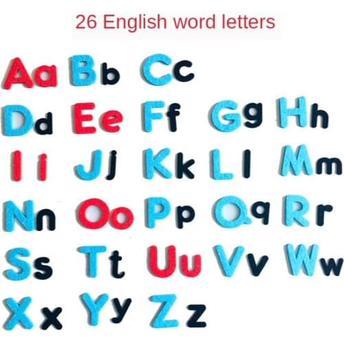 Children School Early Education Handmade DIY Wall Sticker A-Z English Letter Word Felt Pads Fur Fabric Kindergarten Name Patches