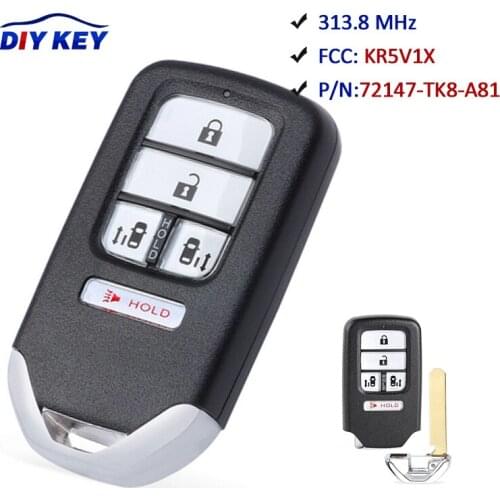 DIYKEY for Honda Odyssey 2014 2015 2016 2017 Smart Remote Key Fob FCC ID: KR5V1X A2C80084600 313.8MHz 72147-TK8-A81 ID47 Chip