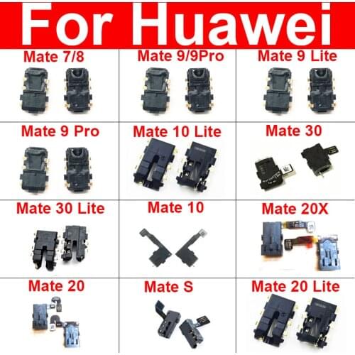 Audio Jack Flex Cable For Huawei Mate S 7 8 9 10 20 30 X Lite Pro Headphone Earphone Port Module Flex Ribbon Replacement Repair