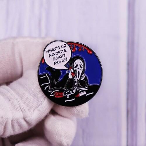 Halloween Whats Your Favorite Scary Movie? Scream Killer Ghost Face Hard Enamel Pin Scream Brooch Horror Film Badge