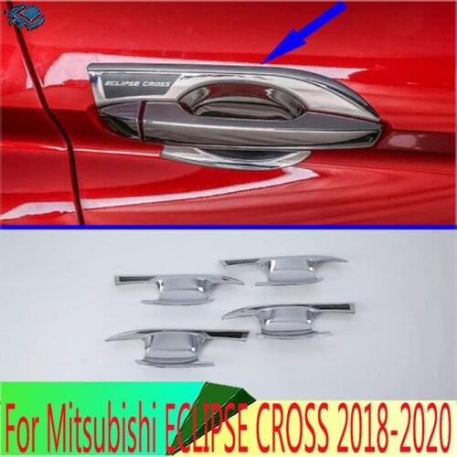 For Mitsubishi ECLIPSE CROSS 2018 2019 ABS Chrome Door Handle Bowl Cover Cup Cavity Trim Insert Catch Molding Garnish