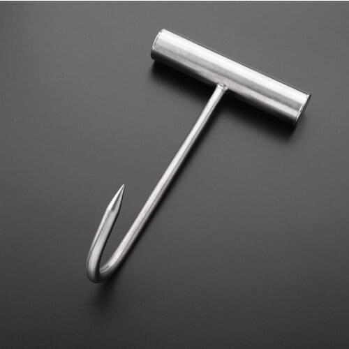 Stainless Steel Meat Hook Practical Pork Hook Roasted T-Hook Useful Beaf Chicken Hook Kitchen Tool for Home Shop (20cm)
