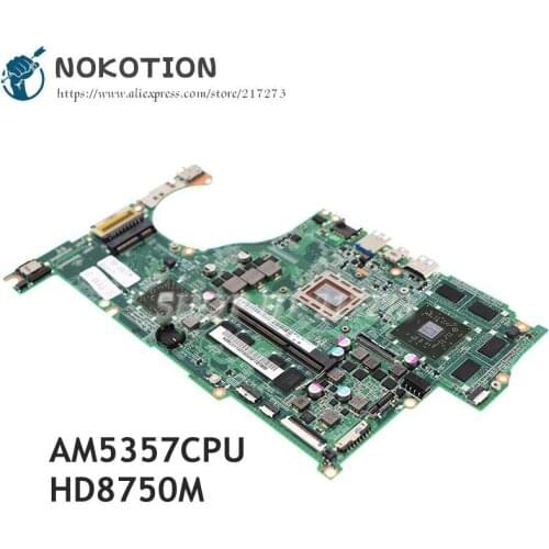 NOKOTION For Acer aspire V5-552G Laptop Motherboard DA0ZRIMB8E0 REV E NBMCU11001 DDR3 AM5357+HD8750M Video card