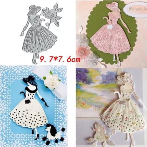Girl metal cutting dies 2020 stencil stamps and dies scrapbooking album photo deco craft cut dies 2020 new metal dress dies